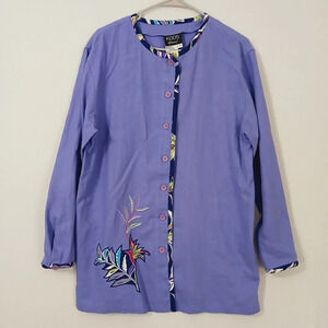 Vintage Koos Linen Blend Embroidered Artsy Lagenlook Tunic Size Medium